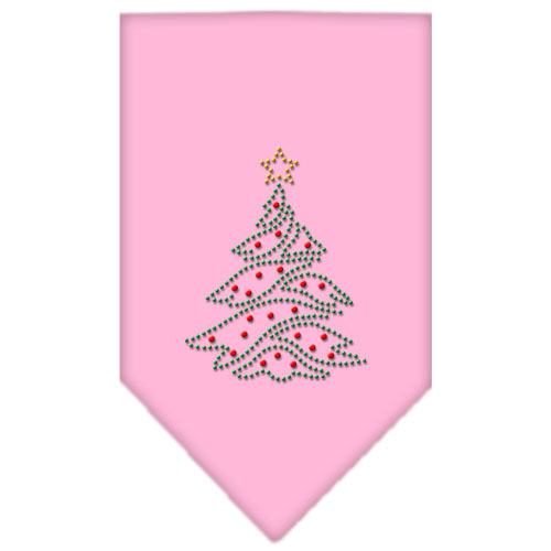 Christmas Tree Rhinestone Bandana Light Pink Small